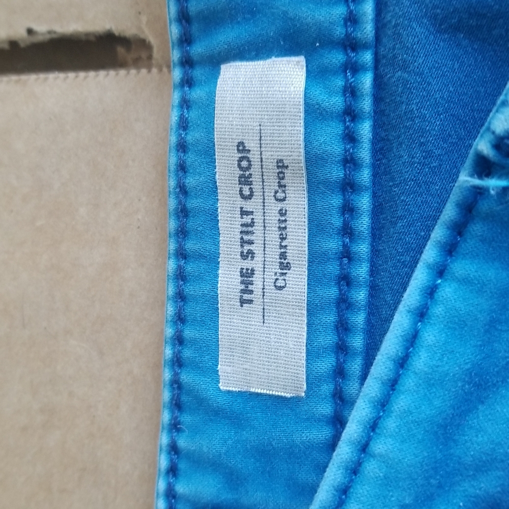 ADRIANO GOLDSCHMIED "THE STILT CROP" CIGARETTE CROP PANTS SZ 26X25 SEA BLUE - Picture 4 of 11